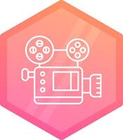 Movie Gradient polygon Icon vector