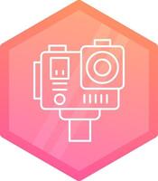 Action camera Gradient polygon Icon vector