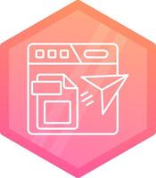 Publishing Gradient polygon Icon vector