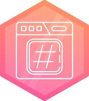 Hashtag Gradient polygon Icon vector