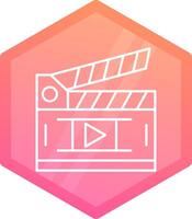 Movie Gradient polygon Icon vector
