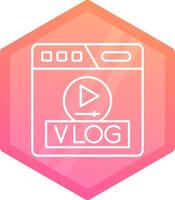 Vlog Gradient polygon Icon vector