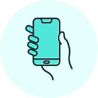 Hands holding mobile phone Vecto Icon vector