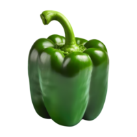 AI generated Fresh green sweet pepper isolated on transparent background png