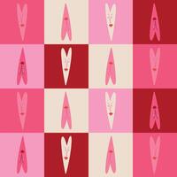Pink cool pattern with red hearts for Valentine's Day and Halloween holidays vector