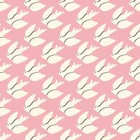 dove seamless pattern. The dove bird is a symbol of peace. Simple cute vector drawing in doodle style