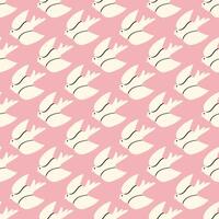 dove seamless pattern. The dove bird is a symbol of peace. Simple cute vector drawing in doodle style