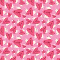 Bright Valentines Day seamless pattern with cool angels hearts. vector
