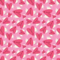 Bright Valentines Day seamless pattern with cool angels hearts. vector