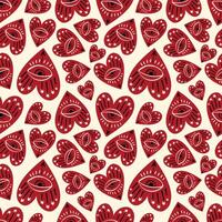 Valentines Day seamless pattern with magical hearts. vector