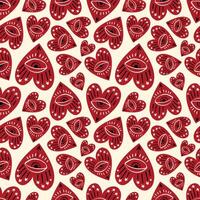 Valentines Day seamless pattern with magical hearts. vector