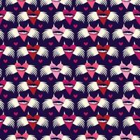 Purple Valentine's Day pattern with strange hearts. A pattern of devilish love hearts. vector