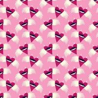 Pink Valentine's Day pattern with strange hearts. A pattern of devilish love hearts. vector