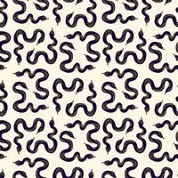 Pattern with Magic Mystical snakes. Freaky quirky snakes . Trendy modern illustration doodle style. vector