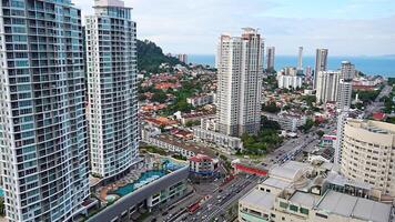 Georgetown ville, Malaisie - décembre 17, 2023. aérien vue de architecture dans Georgetown ville, Penang, Malaisie. haute qualité 4k métrage video