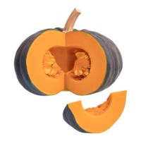 AI generated Slices of japanese pumpkin isolated on transparent background png