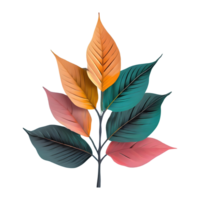 ai généré feuilles Couleur changement isolé sur transparent Contexte png