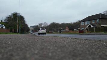 laag hoek beeldmateriaal van corby stad van Northamptonshire, Engeland. uk. januari 11e, 2024 video