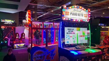 Fun Machines and Games at Galaxy Plaza Tour at Night Which is Located at Central Luton City of England UK. Feb 4th, 2024 video