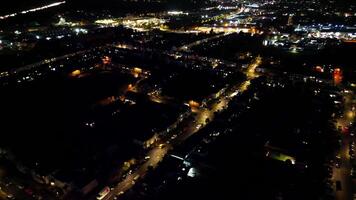 High Angle Footage of North Luton City at Night video