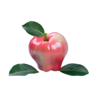 ai genererad färsk reste sig äpple med löv isolerat på transparent bakgrund png