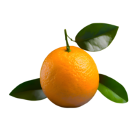 AI generated Fresh orange with leaves isolated on transparent background png