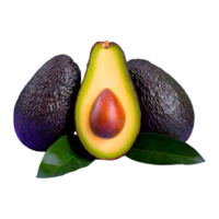 AI generated Fresh avocado with leaves isolated on transparent background png