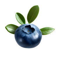 AI generated Fresh blueberry with leaves isolated on transparent background png