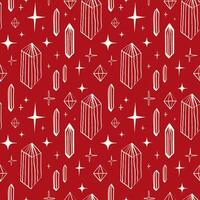 magical crystals and mystical gems seamless pattern. Spiritualistic and magical symbols pattern vector