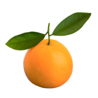 AI generated Fresh orange with leaves isolated on transparent background png