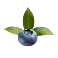 AI generated Fresh blueberry with leaves isolated on transparent background png