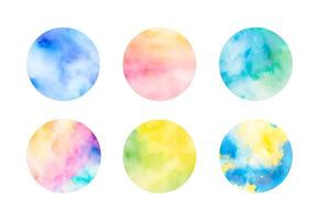 watercolor vector circle set. background for titles and logos