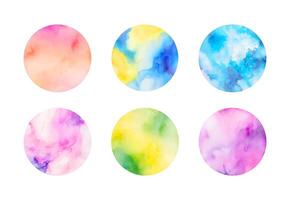 watercolor vector circle set. background for titles and logos