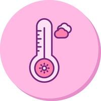 temperatura caliente vecto icono vector