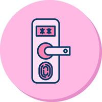 Fingerprint Door Protection Vecto Icon vector