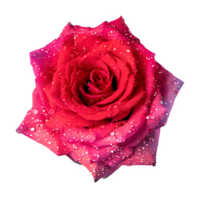 AI generated Red and pink rose with water drops isolated on transparent background png