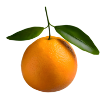 AI generated Fresh orange with leaves isolated on transparent background png