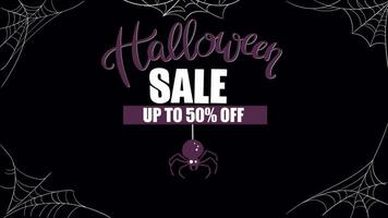Halloween Sale Discount Spider's Web On Alpha Channel video