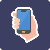 Hands holding mobile phone Vecto Icon vector