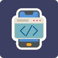 Smartphone Coding Vecto Icon vector