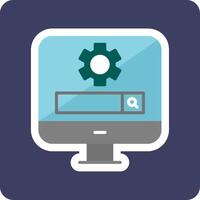 Computer Search Engine Vecto Icon vector
