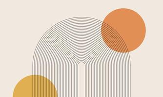 Mid century line art background. Abstract minimal aesthetic wallpaper design. vector