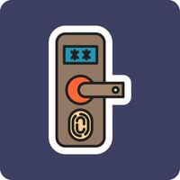 Fingerprint Door Protection Vector Icon