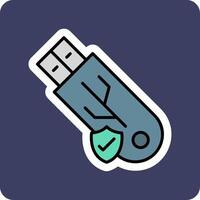 Usb Secure Vecto Icon vector