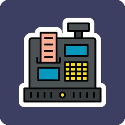 Cashier Machine Vecto Icon