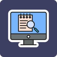 File Search Computer Vector Icon