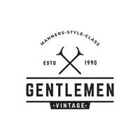 Vintage style masculine gentlemen logo template design.Logo for labels, clothing and men. vector