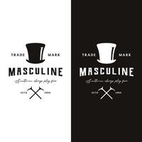 Vintage style masculine gentlemen logo template design.Logo for labels, clothing and men. vector