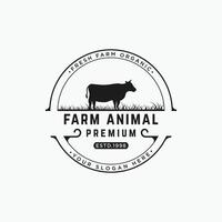 Retro vintage premium quality organic animal farm logo design. Logo for business, livestock, labels and badges. vector