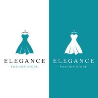 Women's clothing Logo design with hanger, luxury clothes. Logo for business, boutique, fashion shop, model, shopping and beauty. vector